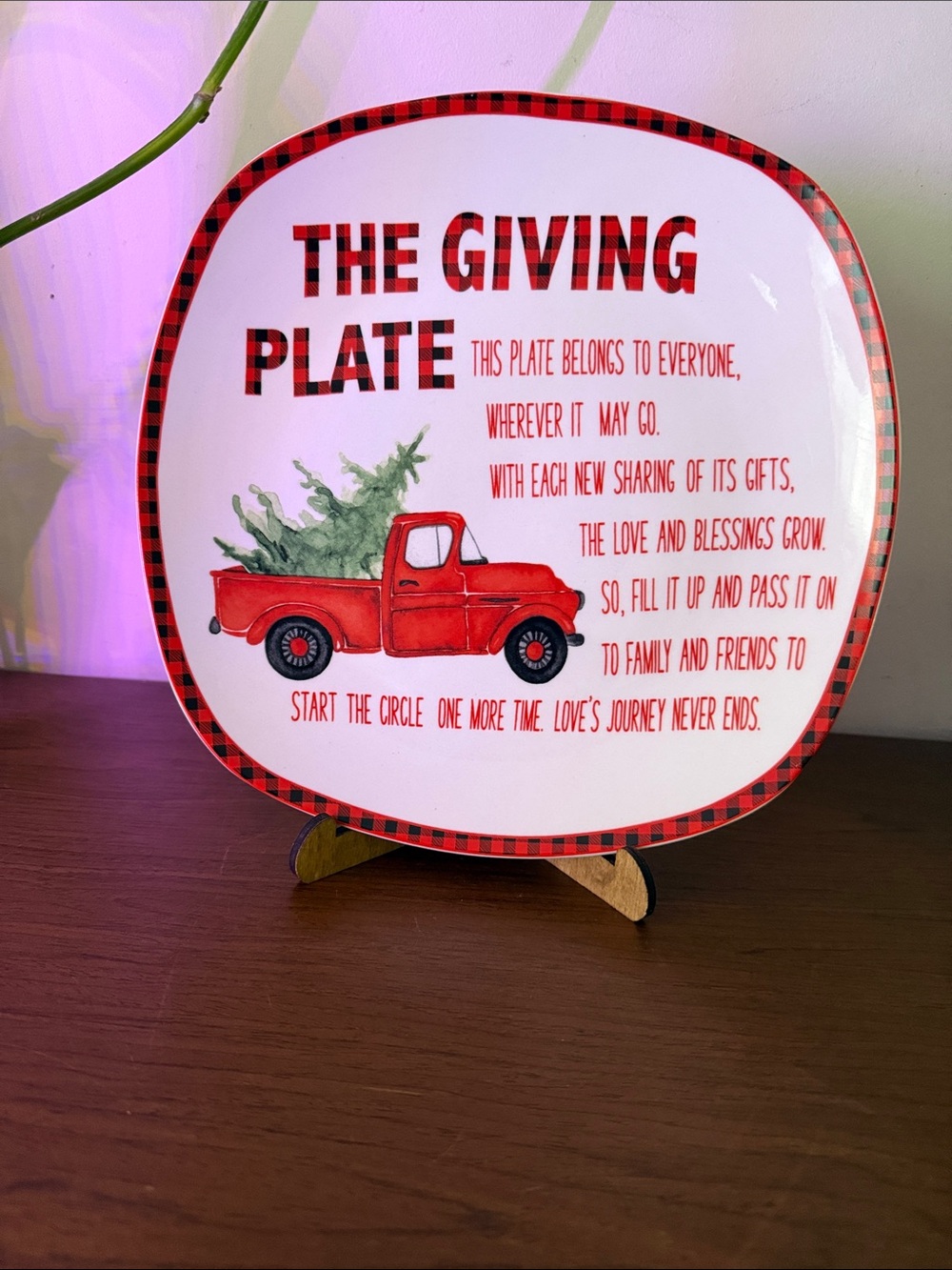 The Giving Plate Red Holiday Decorative Serving Plate - Unbranded